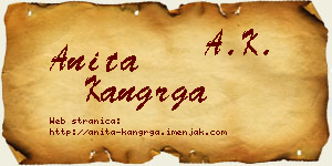Anita Kangrga vizit kartica